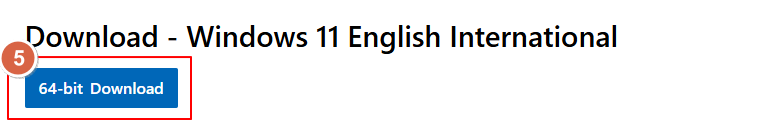 Windows 11 64 位下载按钮